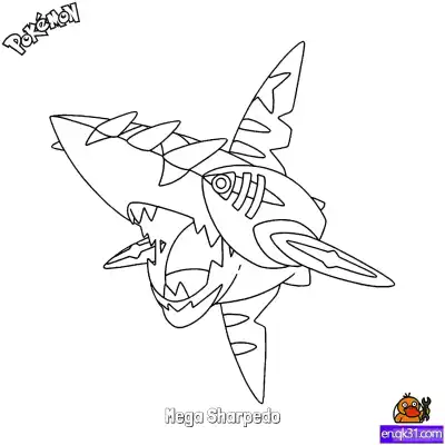 Free printable Mega Sharpedo Coloring Page - Free Printable Pokemon Coloring Sheets coloring page